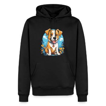 Cute Dog - Men’s Premium Organic Hoodie - black - Front - Nico (187cm)