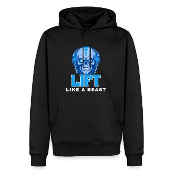 Heben Sie wie ein Biest - Männer Premium Bio Hoodie - Schwarz - Vorne - Nico (187cm)