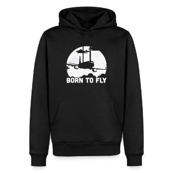 Piloten Lustiger Spruch Pilot - Männer Premium Bio Hoodie - Schwarz - Vorne - Nico (187cm)