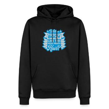 Qui a besoin de cheveux en disant - Sweat à capuche Premium bio Homme - noir - Devant - Nico (187cm)