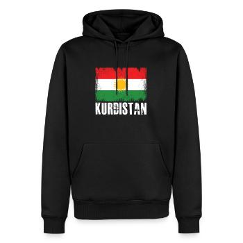 Kurdistan Flagge 2 - Männer Premium Bio Hoodie - Schwarz - Vorne - Nico (187cm)