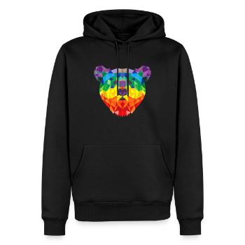 gay bär Regenboge LGBTQ Regenbogenfahne CSD - Männer Premium Bio Hoodie - Schwarz - Vorne - Nico (187cm)