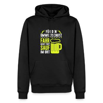 Umweltschutz Bier Saufen Dorf Feiern Humor Lustig - Männer Premium Bio Hoodie - Schwarz - Vorne - Nico (187cm)