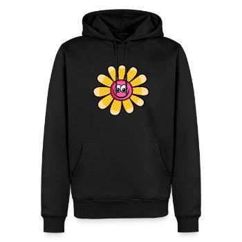 Happy Smiling Buttercup Cartoon - Men’s Premium Organic Hoodie - black - Front - Nico (187cm)