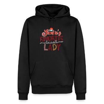 Santa's Favorite Lunch Lady - Männer Premium Bio Hoodie - Schwarz - Vorne - Nico (187cm)