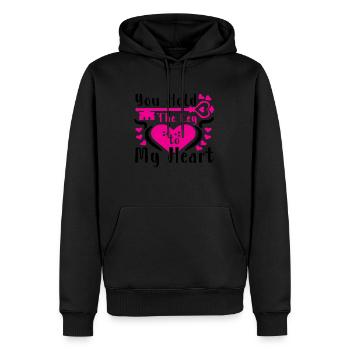 You Hold The Key To My Heart - Men’s Premium Organic Hoodie - black - Front - Nico (187cm)