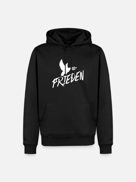 Frieden - Männer Premium Bio Hoodie - Schwarz