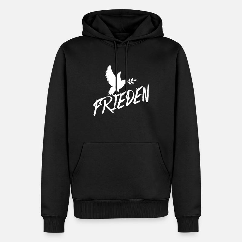 Frieden - Männer Premium Bio Hoodie - Schwarz