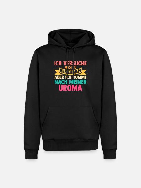 Urgroßmutter Urenkel Urenkelin Uroma - Männer Premium Bio Hoodie - Schwarz