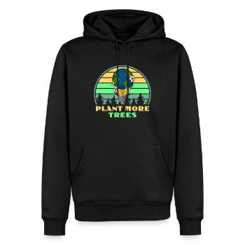 Plant more trees Umweltschutz Wald Berge Erde - Männer Premium Bio Hoodie - Schwarz - Vorne - Nico (187cm)