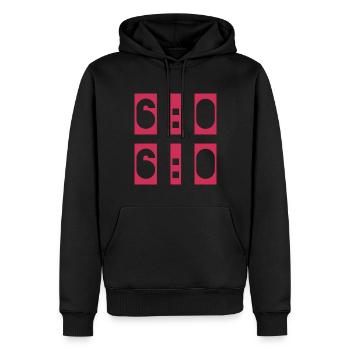 Tennis, Score, 6-0 6-0 - Sweat à capuche Premium bio Homme - noir - Devant - Nico (187cm)