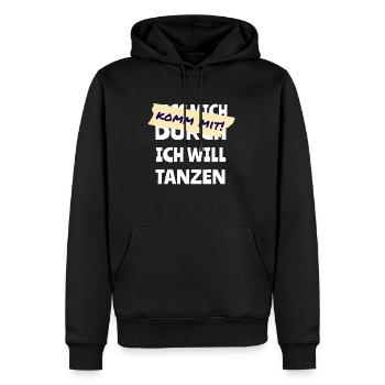 Komm mit! vs. Lass mich durch! Ich will tanzen! - Männer Premium Bio Hoodie - Schwarz - Vorne - Nico (187cm)