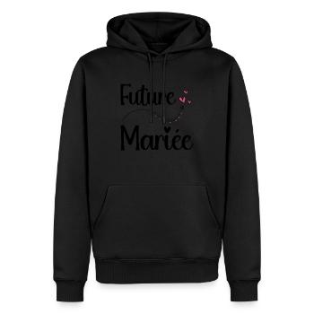 Future mariée cadeau EVJF original témoins mariage - Sweat à capuche Premium bio Homme - noir - Devant - Nico (187cm)