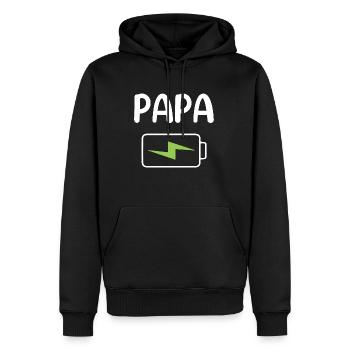 Cadeau humour jeune papa bébé naissance original - Sweat à capuche Premium bio Homme - noir - Devant - Nico (187cm)