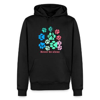 Pattes de chat, patte, pattes, patte de chien, coloré - Sweat à capuche Premium bio Homme - noir - Devant - Nico (187cm)