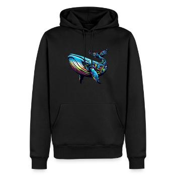 Blauwal - Männer Premium Bio Hoodie - Schwarz - Vorne - Nico (187cm)