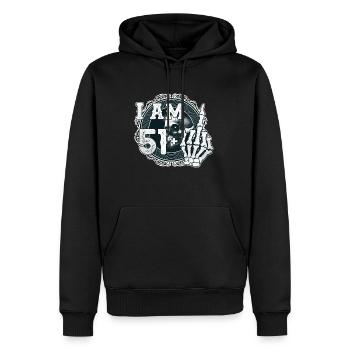 I'm 51 plus 1 middle finger Skull funny 52nd - Men’s Premium Organic Hoodie - black - Front - Nico (187cm)