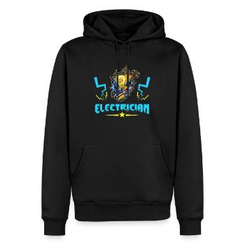 Électricien Électricien Technicien d’éclairage Lampe - Sweat à capuche Premium bio Homme - noir - Devant - Nico (187cm)