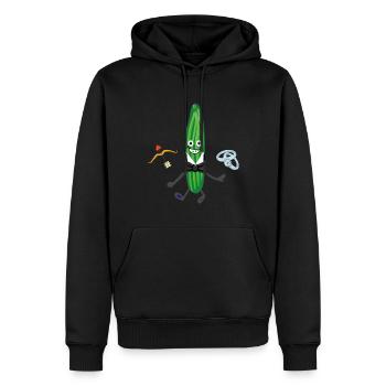 Gurke, Bräutigam,jga,Hochzeit,verlobung - Männer Premium Bio Hoodie - Schwarz - Vorne - Nico (187cm)