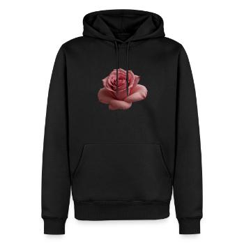 Rose groß - Männer Premium Bio Hoodie - Schwarz - Vorne - Nico (187cm)