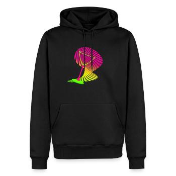 Cocktail Glass Shape Neon - Men’s Premium Organic Hoodie - black - Front - Nico (187cm)