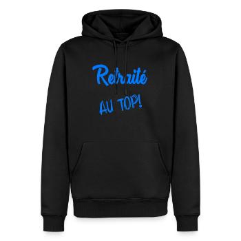 RETRAITE. RETRAITE. RETRAITEE. RETRAITE. - Sweat à capuche Premium bio Homme - noir - Devant - Nico (187cm)