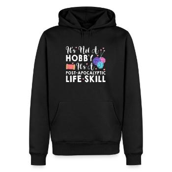 Stricken ist eine Lebenseinstellung - Männer Premium Bio Hoodie - Schwarz - Vorne - Nico (187cm)