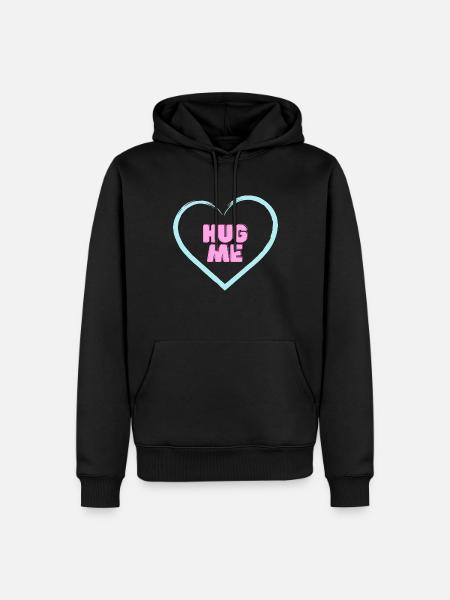 HUG ME - Männer Premium Bio Hoodie - Schwarz
