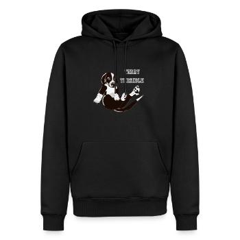 Terry, der schreckliche Welpe - Männer Premium Bio Hoodie - Schwarz - Vorne - Nico (187cm)