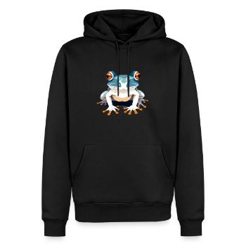 Frosch-Vektor-Kunst mit lebendigen Farben Illustration - Männer Premium Bio Hoodie - Schwarz - Vorne - Nico (187cm)