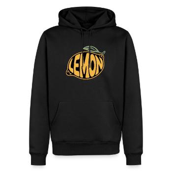 Zitrone - Cooles Frucht-Logo - Männer Premium Bio Hoodie - Schwarz - Vorne - Nico (187cm)
