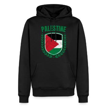 Palestine - Sweat à capuche Premium bio Homme - noir - Devant - Nico (187cm)