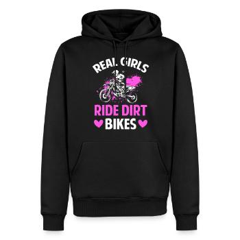 Motocross Motorcycliste Course Automobile - Sweat à capuche Premium bio Homme - noir - Devant - Nico (187cm)
