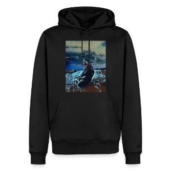 Anime Monk - Blue - Männer Premium Bio Hoodie - Schwarz - Vorne - Nico (187cm)