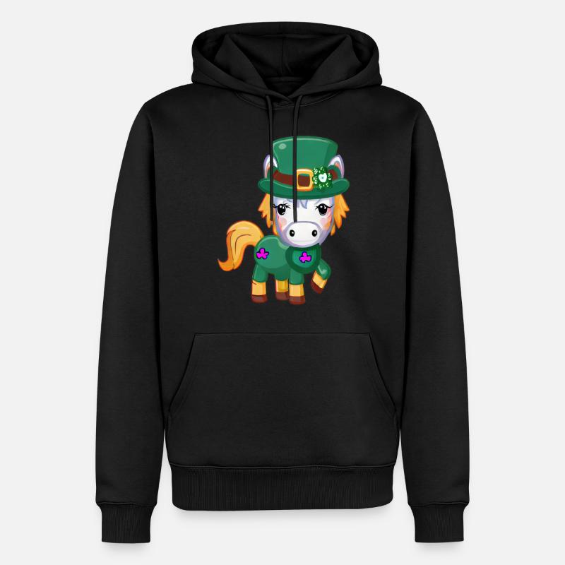 Cheval de la Saint-Patrick - Sweat à capuche Premium bio Homme - noir