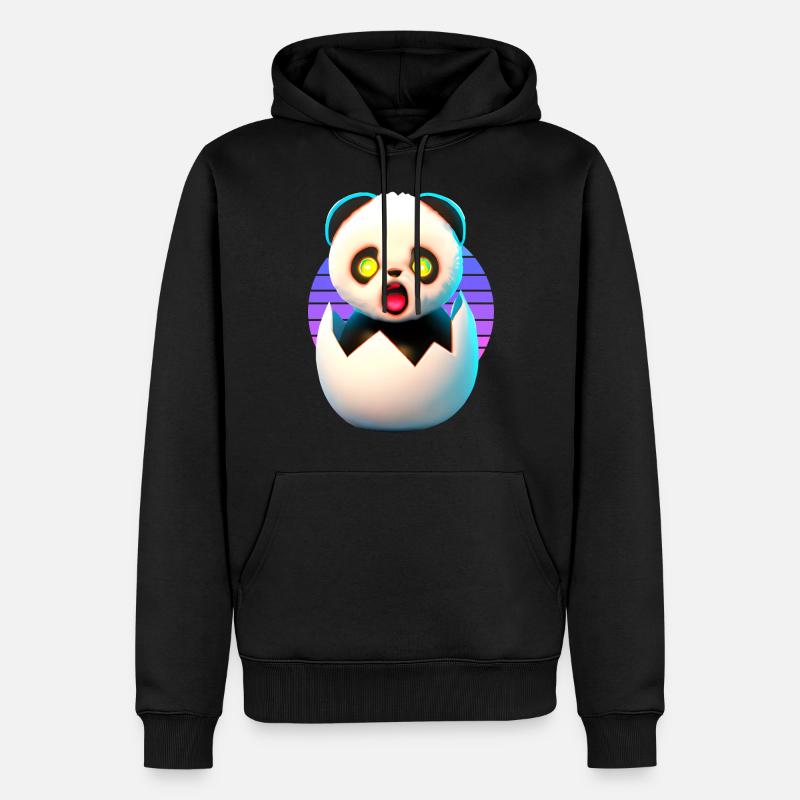 Willkommen im Leben Panda - Männer Premium Bio Hoodie - Schwarz