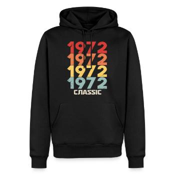 1972 Jubiläum im klassischen Vintage-Stil 1972 - Männer Premium Bio Hoodie - Schwarz - Vorne - Nico (187cm)