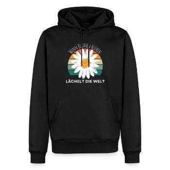 Blumen Garten Gärtner Blumenstrauß BLUMENLIEBE - Männer Premium Bio Hoodie - Schwarz - Vorne - Nico (187cm)
