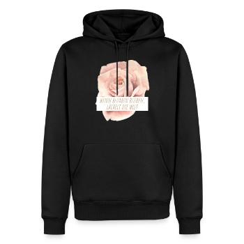 Blumen Garten Gärtner Blumenstrauß BLUMENLIEBE - Männer Premium Bio Hoodie - Schwarz - Vorne - Nico (187cm)