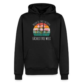 Blumen Garten Gärtner Blumenstrauß BLUMENLIEBE - Männer Premium Bio Hoodie - Schwarz - Vorne - Nico (187cm)