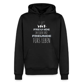 Beste Freunde FREUND Kumpel Kumpels - Männer Premium Bio Hoodie - Schwarz - Vorne - Nico (187cm)