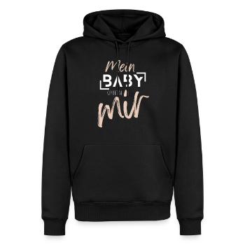 MEIN BABY gehört zu mir - Männer Premium Bio Hoodie - Schwarz - Vorne - Nico (187cm)