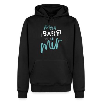 MEIN BABY gehört zu mir - Männer Premium Bio Hoodie - Schwarz - Vorne - Nico (187cm)