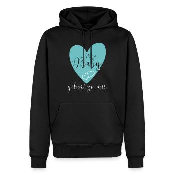 MEIN BABY gehört zu mir - Männer Premium Bio Hoodie - Schwarz - Vorne - Nico (187cm)
