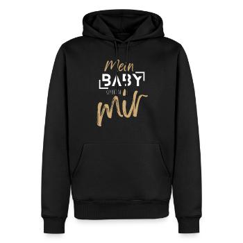 MEIN BABY gehört zu mir - Baby Geschenkidee - Männer Premium Bio Hoodie - Schwarz - Vorne - Nico (187cm)