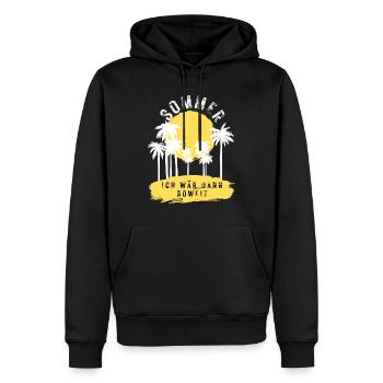 SOMMER ich bin dann soweit - HELLO SUMMER - Männer Premium Bio Hoodie - Schwarz - Vorne - Nico (187cm)