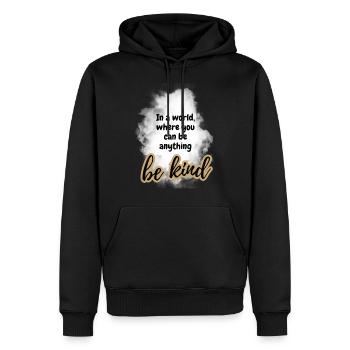 Soyez gentil ATTITUDE POSITIVE ÉTAT D’ Motivation - Sweat à capuche Premium bio Homme - noir - Devant - Nico (187cm)