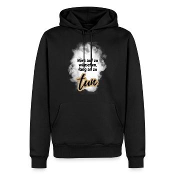 POSITIVE EINSTELLUNG MINDSET Motivation - Männer Premium Bio Hoodie - Schwarz - Vorne - Nico (187cm)