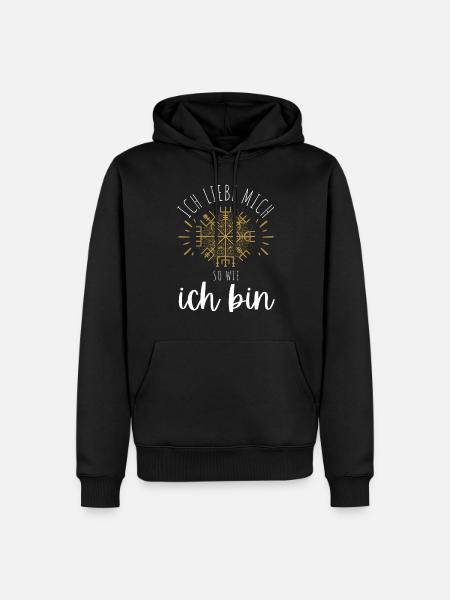 Wegweiser MOTIVATION - VEGVISIR - Männer Premium Bio Hoodie - Schwarz