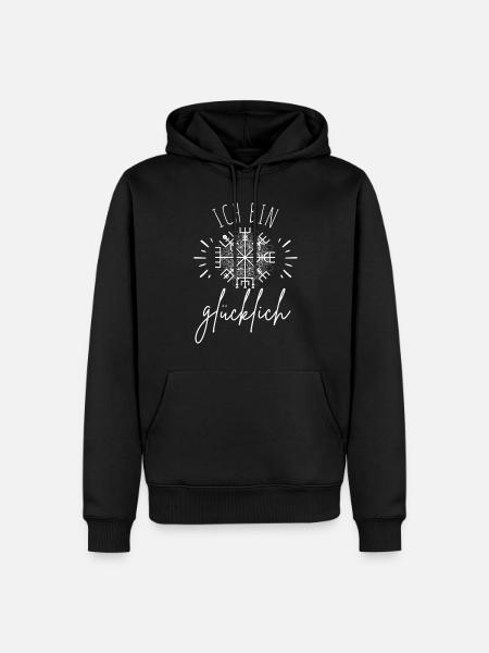 Wegweiser Motivation - VEGVISIR - Männer Premium Bio Hoodie - Schwarz